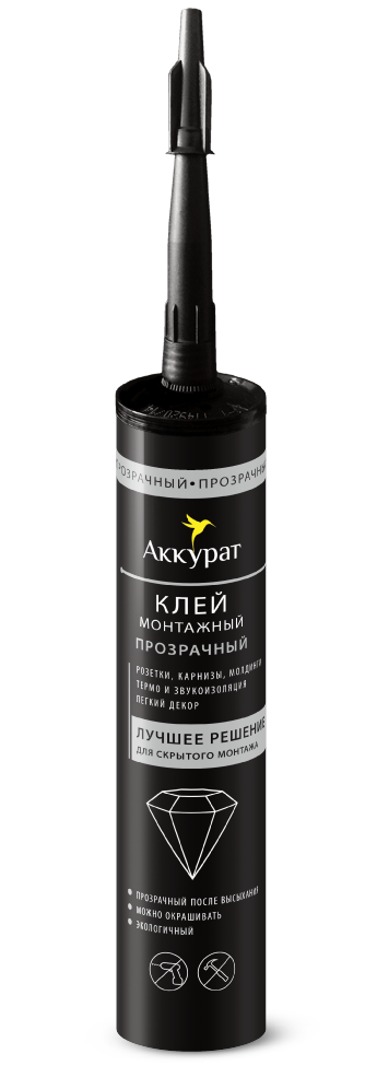 Клей монтажный Кристалл ТМ Аккурат 280мл