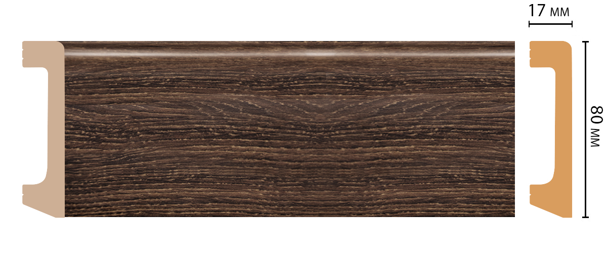 D235-81/20 Плинтус напольный ДМ (80*17*2400мм) Decomaster