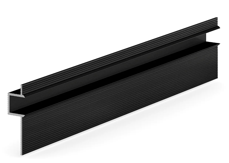 Теневая рейка LACONISTIQ CLASSIC Чёрная МУАР RAL9005 (8,8х10,7х3000мм) вставка FLEX в комплекте