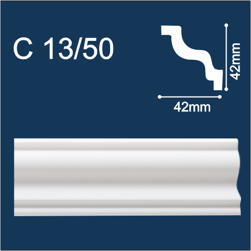 Solid C13/50 белый (2м/42/42 мм) Плинтус потолочный экструд./ 125 шт.