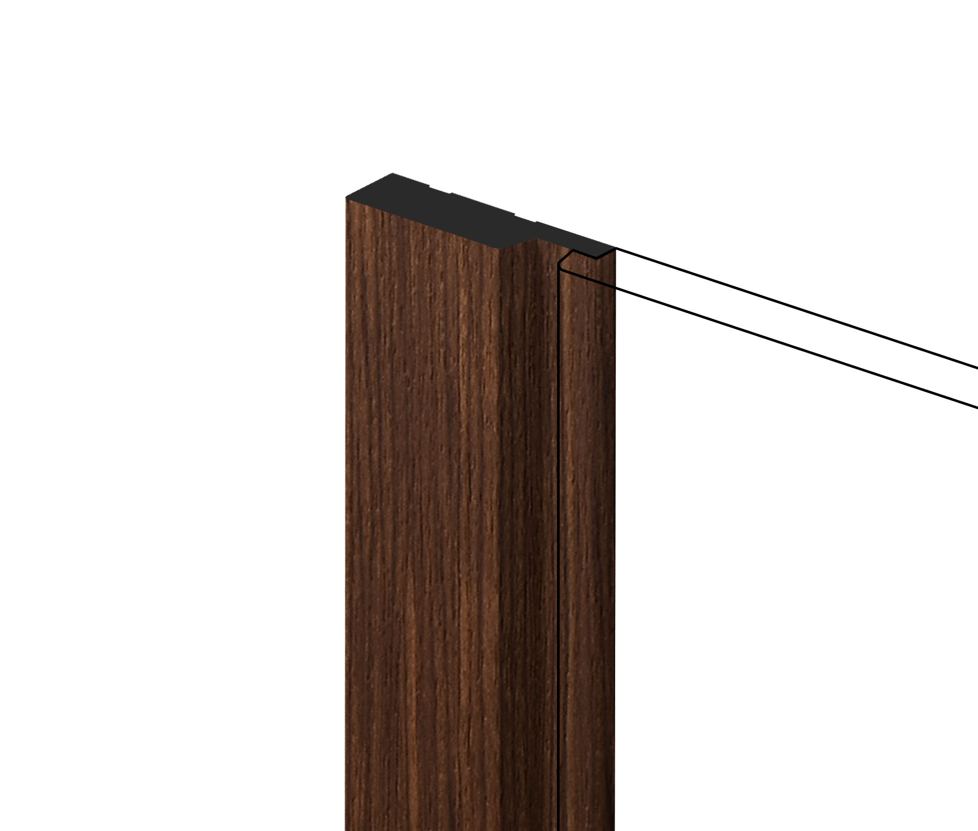 Финишный молдинг LF124A BR396 HI WOOD 42мм х 12мм х 2,7м (48 шт.)