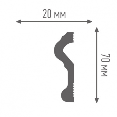 Молдинг "ПЛИНТЭКС" M 70/20 (60 ШТ)
