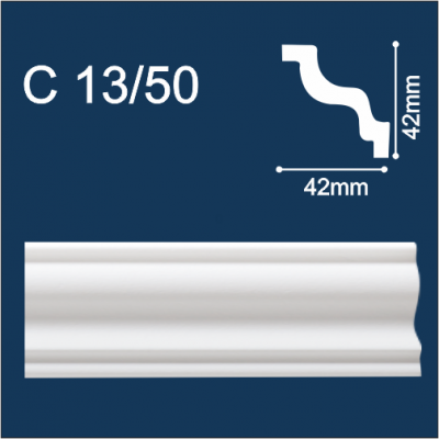 Solid C13/50 белый (2м/42/42 мм) Плинтус потолочный экструд./ 125 шт.