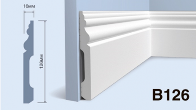 Плинтус B126 ПОЛИСТИРОЛ HI WOOD 126мм х 16мм х 2,0м/13шт