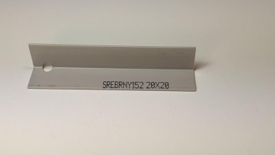 Cezar Угол 20х20 мм. L=2,75 м. 152/820 мат серебро